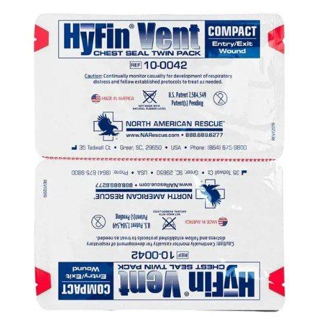 Окклюзионная наклейка HyFin Vent Compact Chest Seal Twin Pack к.11 фото