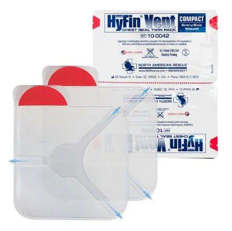 Оклюзійна наліпка HyFin Vent Compact Chest Seal Twin Pack к.11 фото